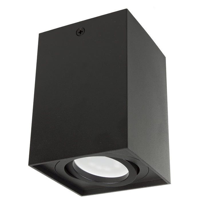 Maclean tub / corp de iluminat de suprafață, spot, cu halogen, pătrat, aluminiu, bec 5W GU10, 80x80x115mm, culoare neagră, MCE426 B +