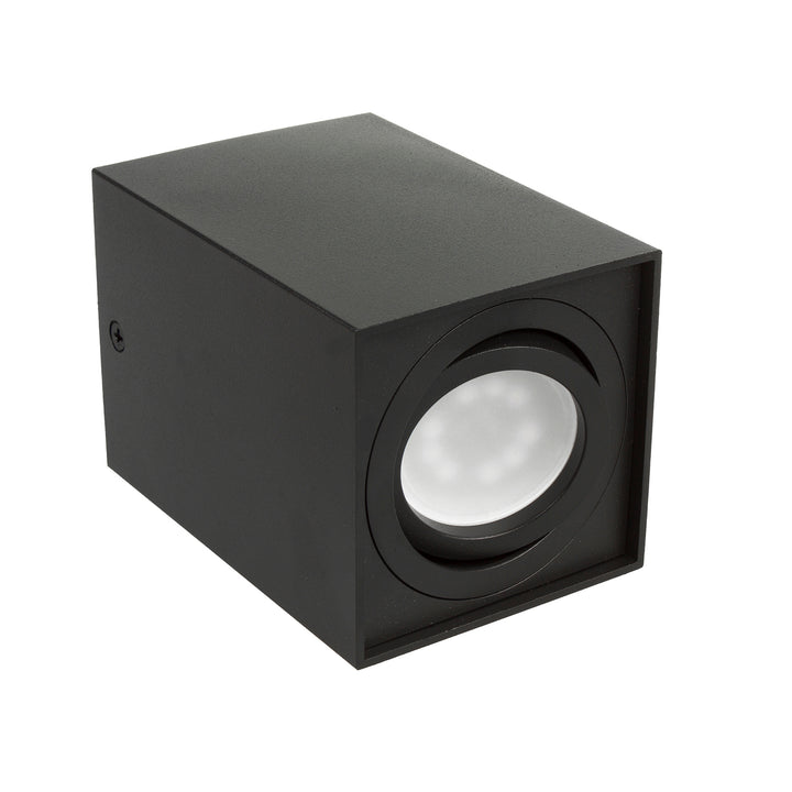 Maclean tub / corp de iluminat de suprafață, spot, cu halogen, pătrat, aluminiu, bec 5W GU10, 80x80x115mm, culoare neagră, MCE426 B +
