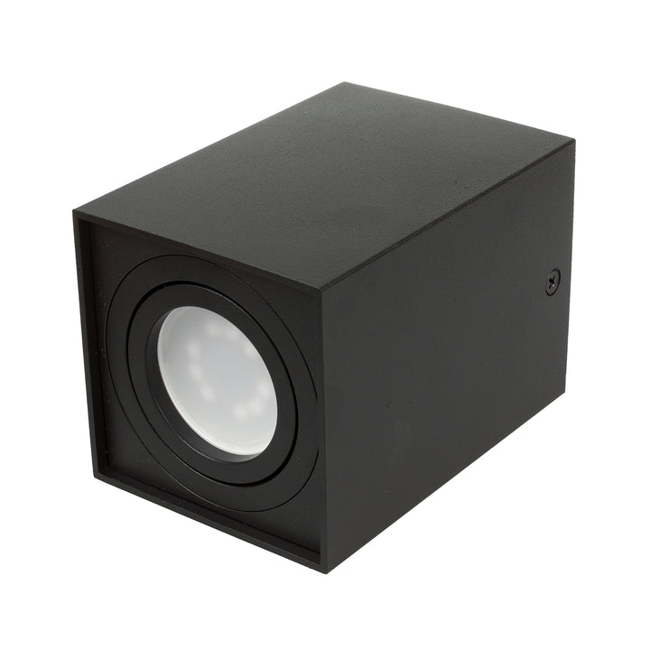 Maclean tub / corp de iluminat de suprafață, spot, cu halogen, pătrat, aluminiu, bec 5W GU10, 80x80x115mm, culoare neagră, MCE426 B +