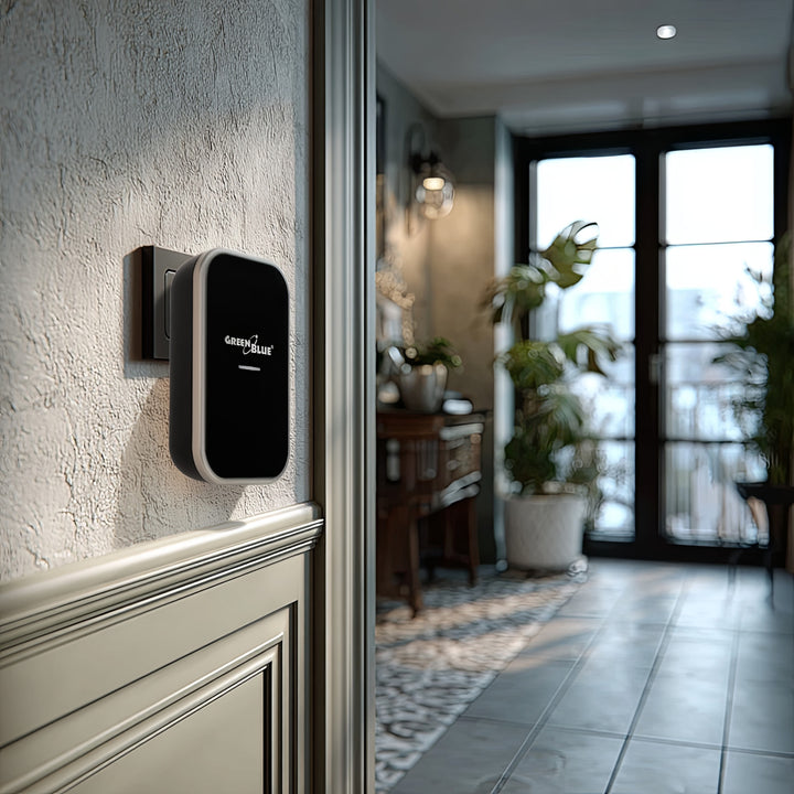 Clopot fără fir fără baterii GreenBlue kinetic kinetic, 38 de melodii, negru, rază de acțiune până la 200 m, IP44, GB157 B