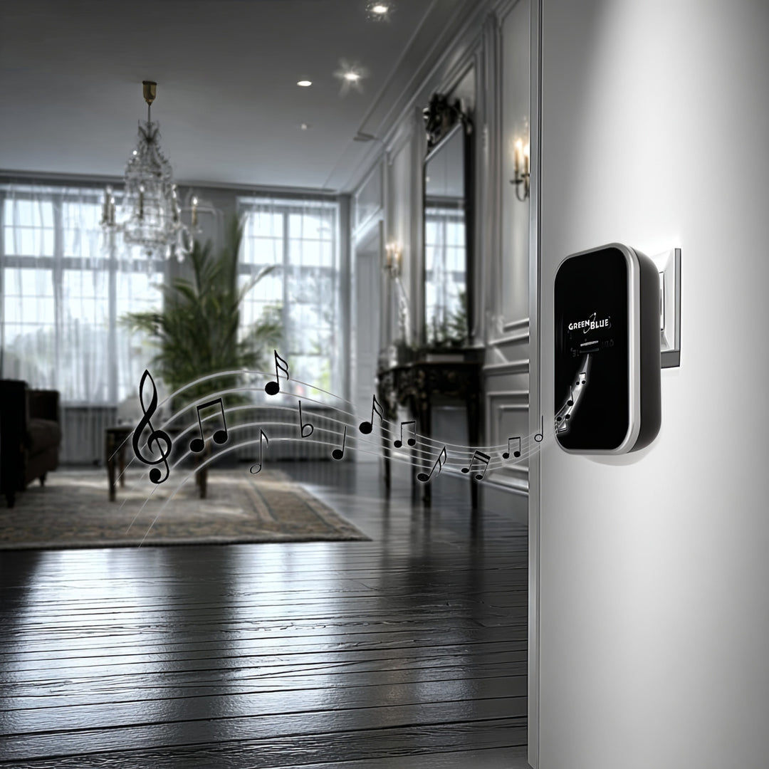 Clopot fără fir fără baterii GreenBlue kinetic kinetic, 38 de melodii, negru, rază de acțiune până la 200 m, IP44, GB157 B