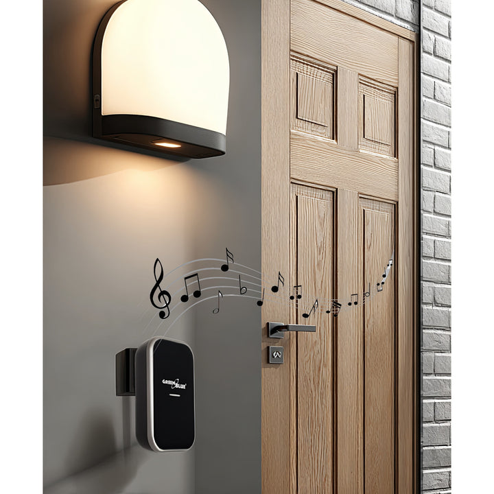 Clopot fără fir fără baterii GreenBlue kinetic kinetic, 38 de melodii, negru, rază de acțiune până la 200 m, IP44, GB157 B