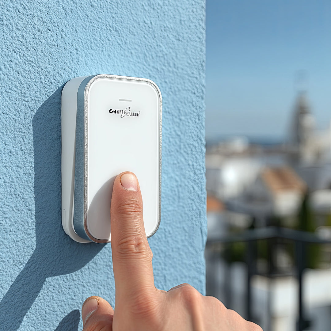 Clopot fără fir fără baterii GreenBlue kinetic, 38 de melodii, alb, rază de acțiune până la 200 m, IP44, GB157 W