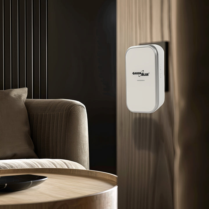 Clopot fără fir fără baterii GreenBlue kinetic, 38 de melodii, alb, rază de acțiune până la 200 m, IP44, GB157 W