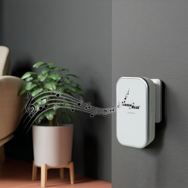 Clopot fără fir fără baterii GreenBlue kinetic, 38 de melodii, alb, rază de acțiune până la 200 m, IP44, GB157 W