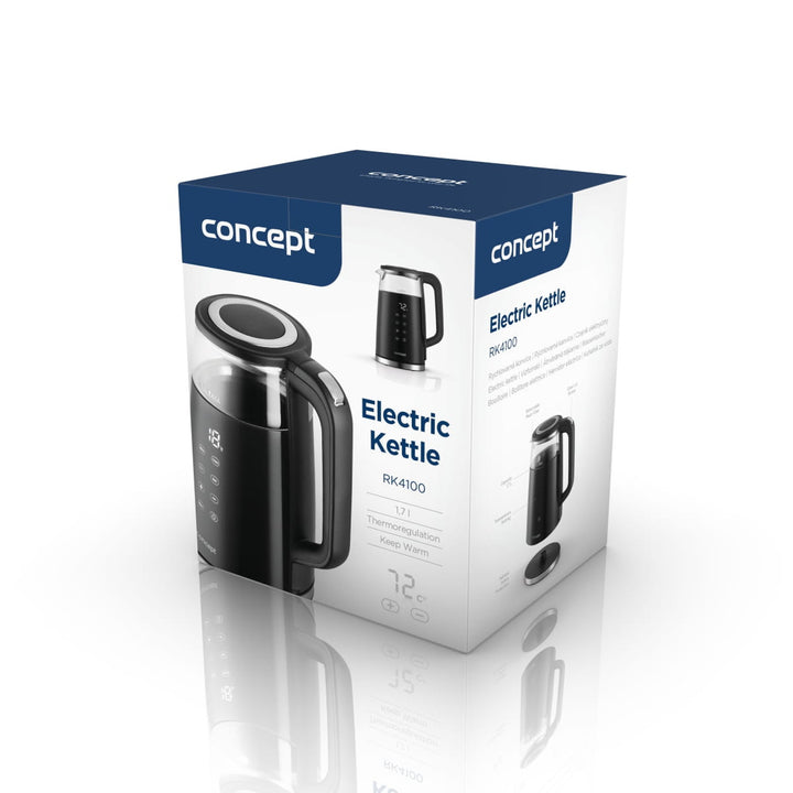 Ceainic electric din sticlă Concept de 1,7L cu control al temperaturii RK4100