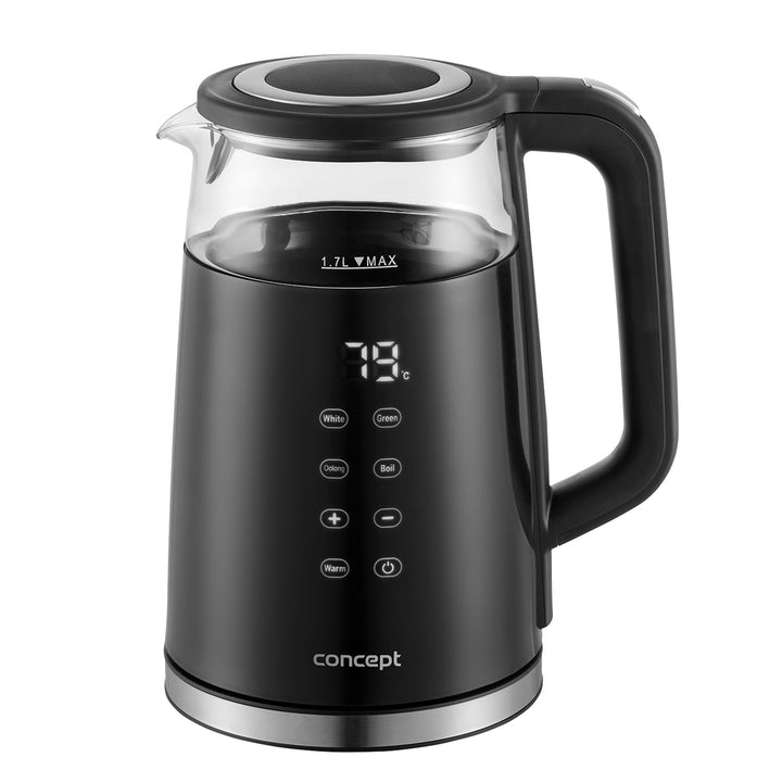 Ceainic electric din sticlă Concept de 1,7L cu control al temperaturii RK4100