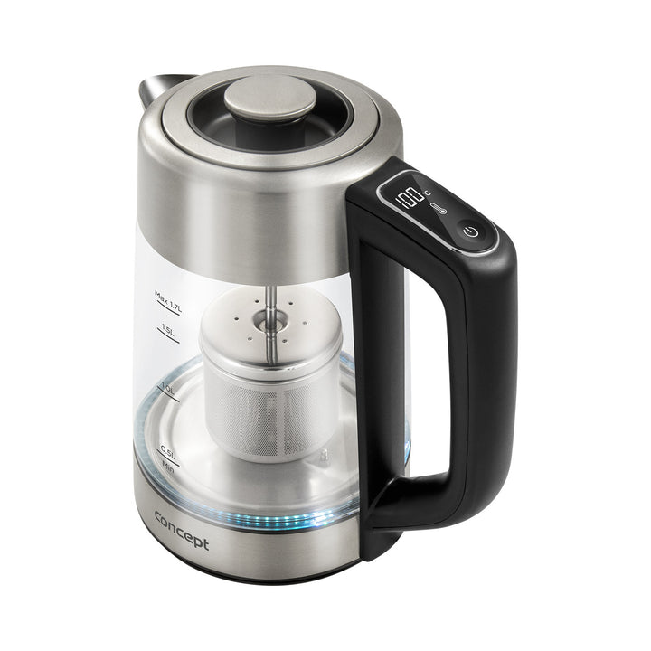 Ceainic electric Concept de sticlă de 1,7 l cu control al temperaturii și filtru de apă RK4190