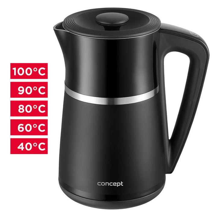 Ceainic electric de 1,7L Concept cu perete dublu cu control al temperaturii RK3100