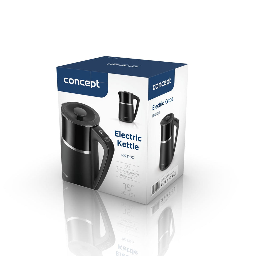 Ceainic electric de 1,7L Concept cu perete dublu cu control al temperaturii RK3100
