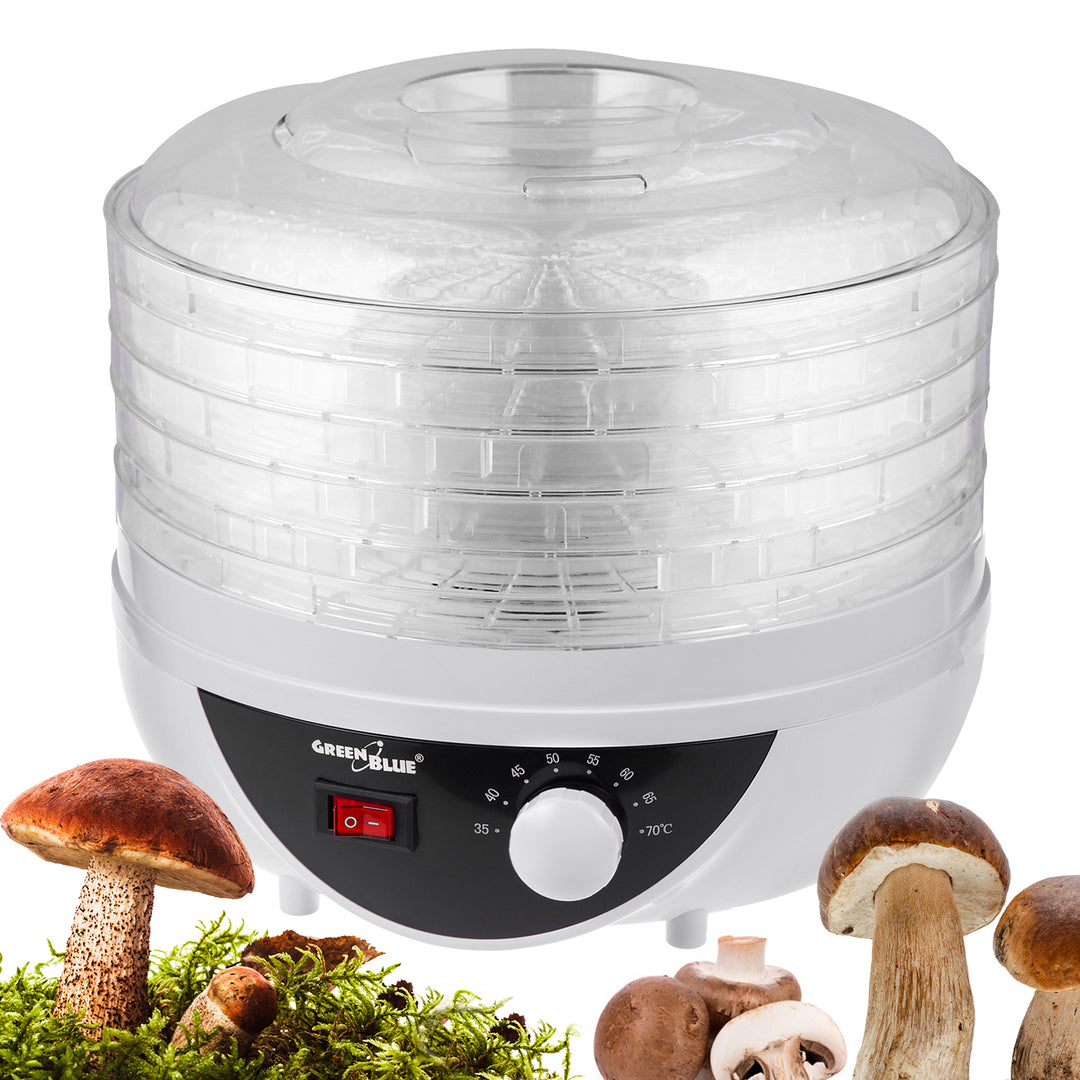 Uscător de ciuperci, legume și fructe GreenBlue, 250W putere - foarte silențios, GB195 UK plug