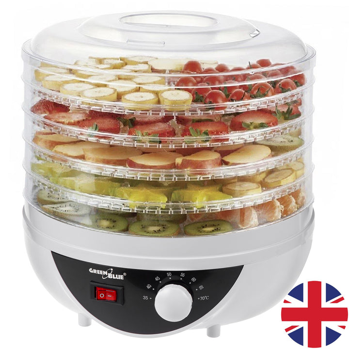 Uscător de ciuperci, legume și fructe GreenBlue, 250W putere - foarte silențios, GB195 UK plug