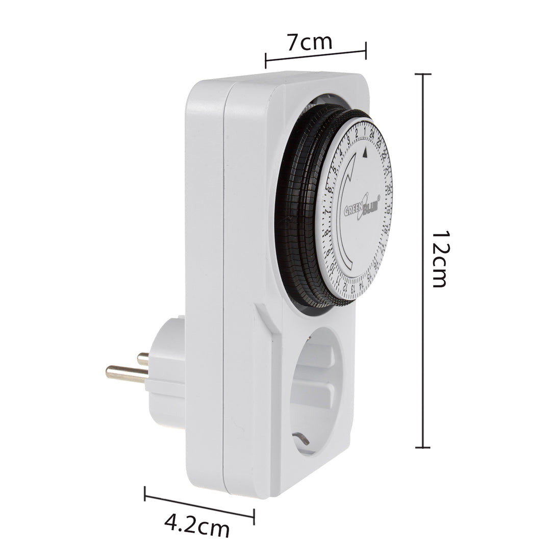 Cronometru mecanic GreenBlue GB360 F 48 de programe sarcină maximă 16A IP20