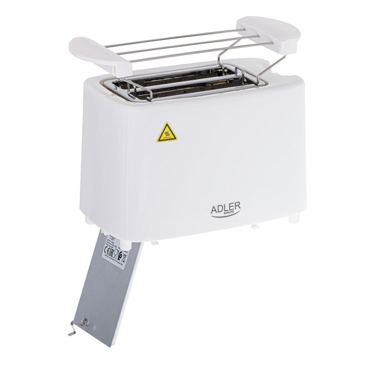 Prăjitor de pâine Adler, 6 nivele de reglare, grătar pentru chifle, 900 W, alb, AD 3223