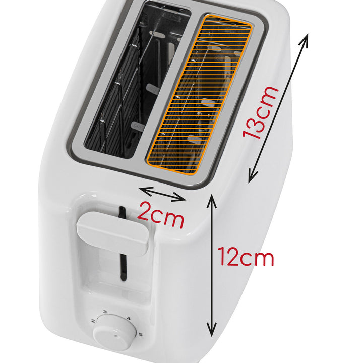 Prăjitor de pâine Adler, 6 nivele de reglare, grătar pentru chifle, 900 W, alb, AD 3223