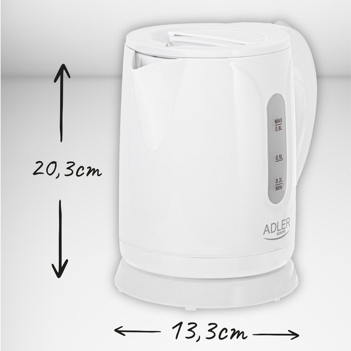 Ceainic electric fără fir Adler, capacitate 0,8 l, putere 850 W, AD1371