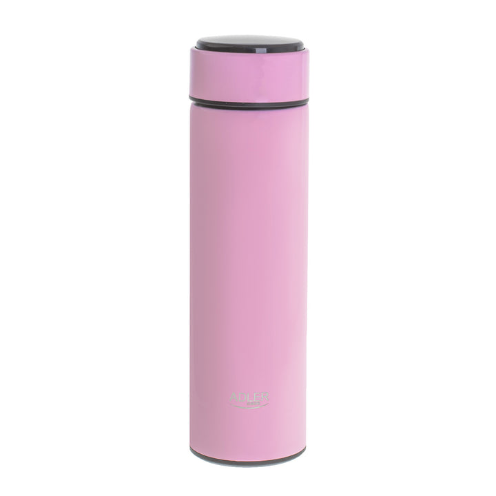 Termos Adler, ecran tactil LED, capacitate 473 ml, roz, AD 4506
