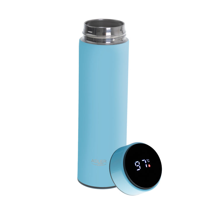 Termos Adler, ecran tactil LED, capacitate 473 ml, albastru, AD 4506