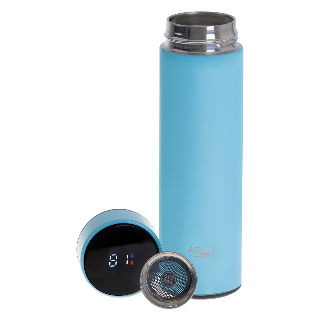 Termos Adler, ecran tactil LED, capacitate 473 ml, albastru, AD 4506