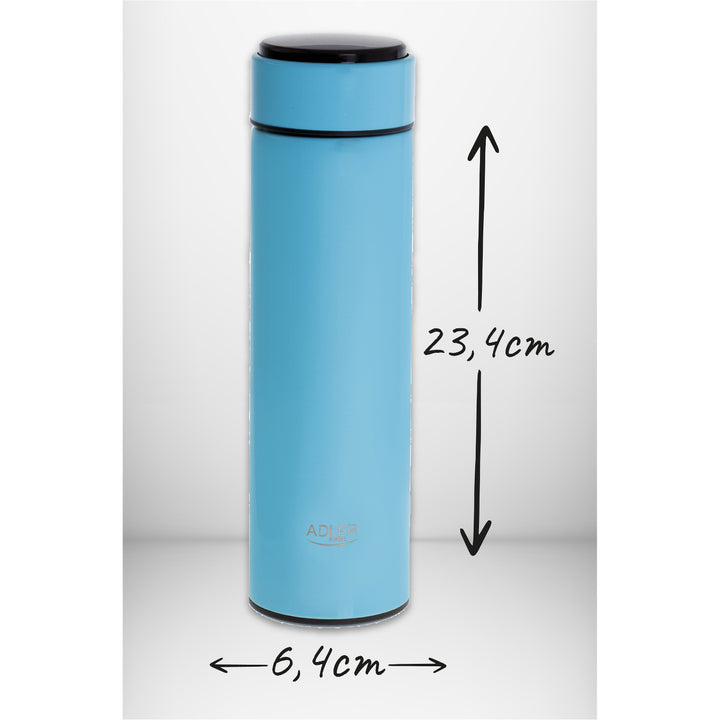 Termos Adler, ecran tactil LED, capacitate 473 ml, albastru, AD 4506