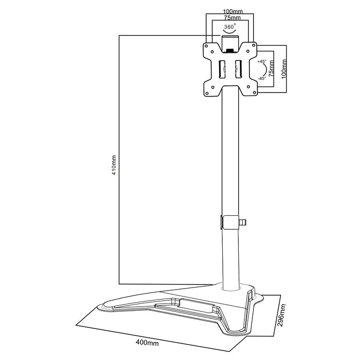 Suport monitor Maclean MC-987, VESA 100x100, 13-27", 8kg, negru