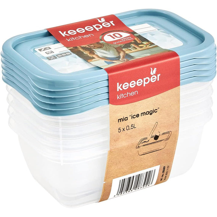 Set de 5 recipiente de 500 ml Mia Magic Ice pentru alimente Keeeper
