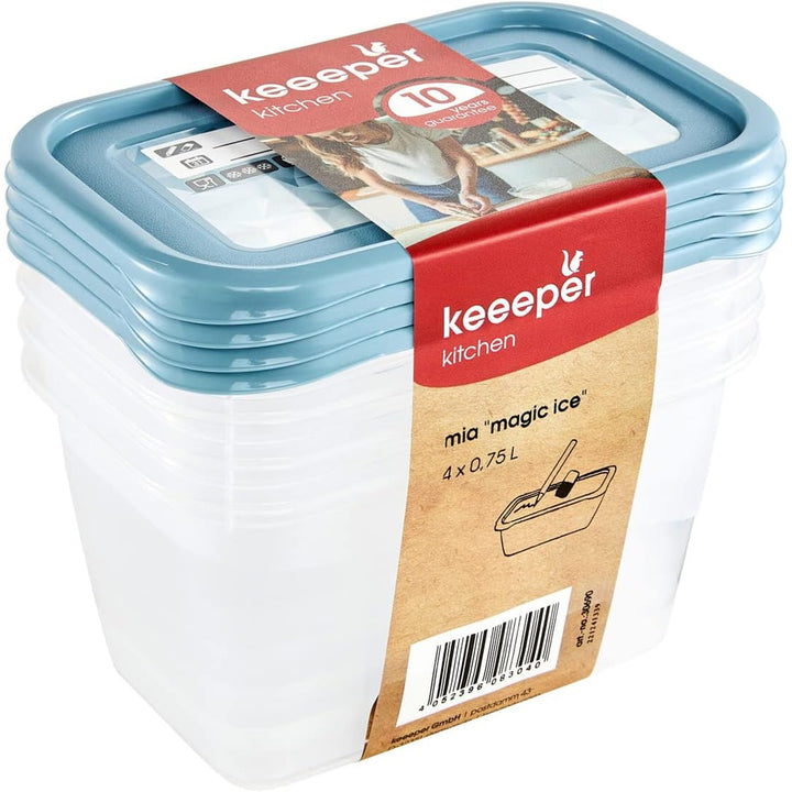 Set de 4 recipiente de 750 ml Mia Magic Ice pentru alimente Keeeper