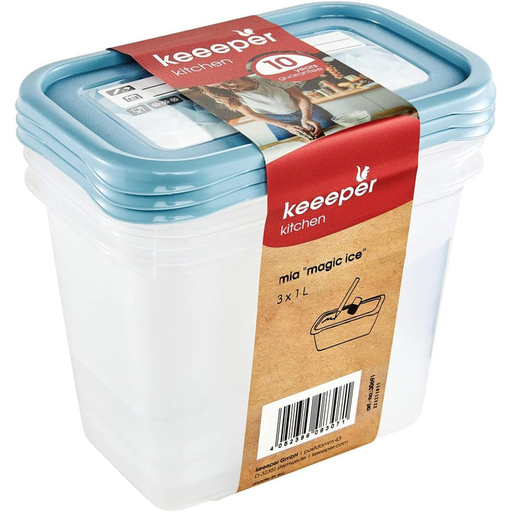Set de 3 recipiente pentru alimente de 1000 ml Mia Magic Ice Keeeper