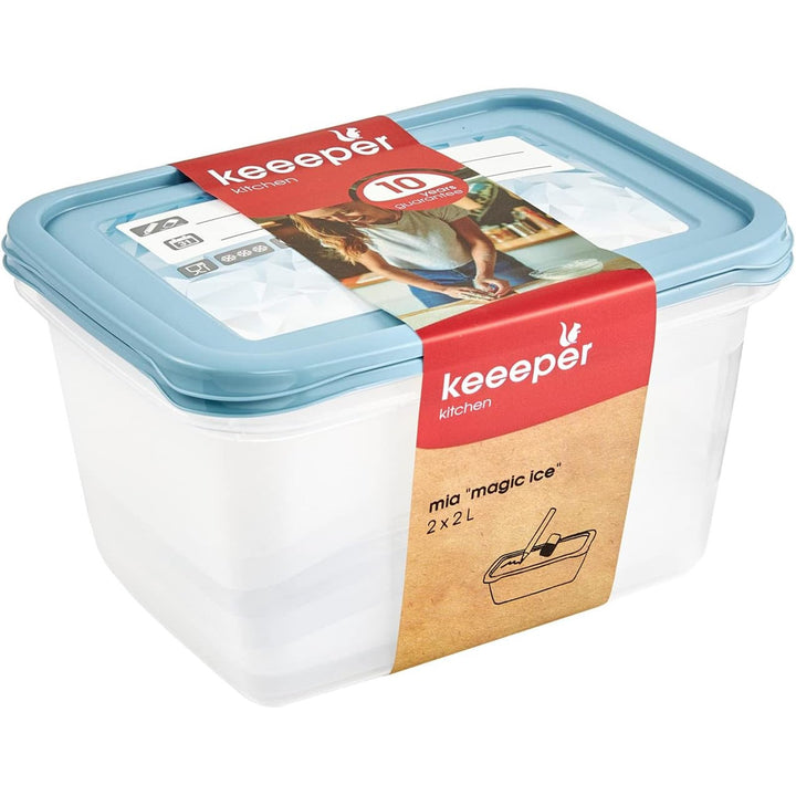 Set de 2 containere pentru alimente Mia Magic Ice 2000ml Keeeper