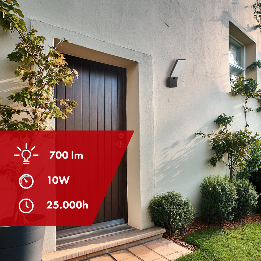 Lampa LED de exterior Maclean MCE514 B, negru, 10W, 700lm, IP65, 4000K