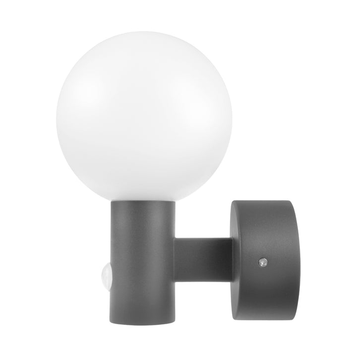 Lampa de perete Maclean MCE515 GR PIR cu senzor de mișcare LED, negru, 15W, IP65, 1600lm, 4000K