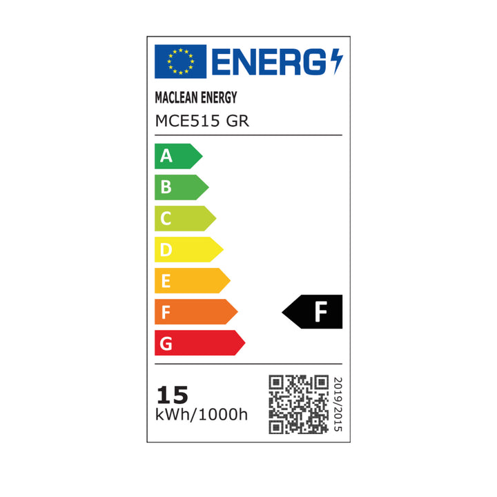 Lampa de perete Maclean MCE515 GR PIR cu senzor de mișcare LED, negru, 15W, IP65, 1600lm, 4000K