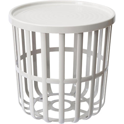 Masă Branq, rotundă, cu coș de depozitare, albă, Zen 1850