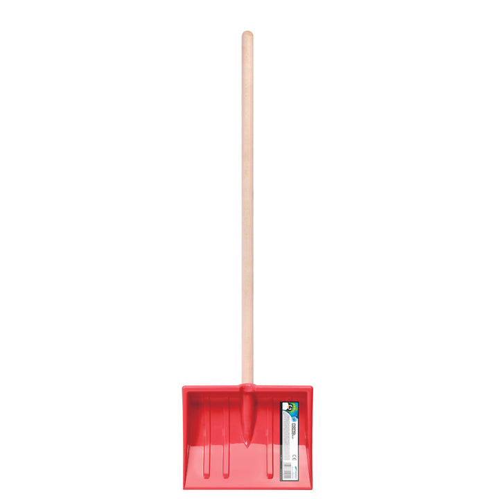 Lopată de zăpadă Prosperplast, pentru copii, mâner din lemn, roșu, Bobo