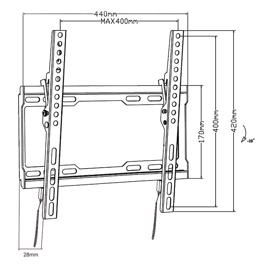 Suport TV de perete Maclean, max VESA 400x400, 32-80", 45kg, MC-412