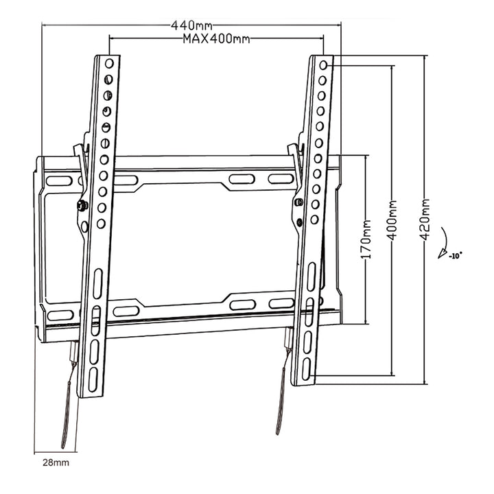 Suport TV de perete Maclean, max VESA 400x400, 32-80", 45kg, MC-412
