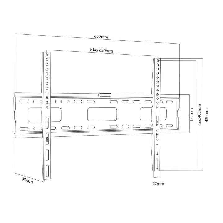 Suport TV de perete Maclean, max VESA 600x400, 32-100", 80kg, MC-419