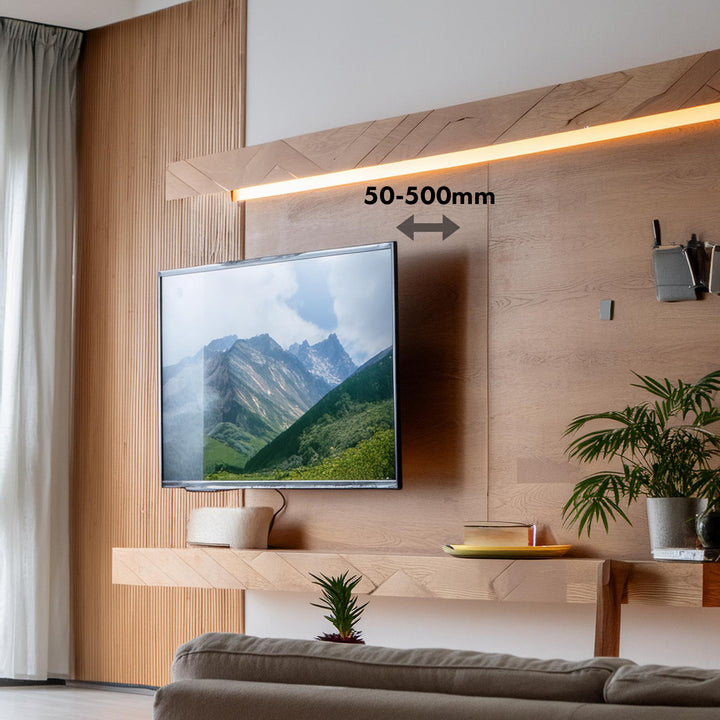 Suport TV Maclean, max VESA 800x600, 43-100", 80kg, reglaj unghi orizontal și vertical, profil 50-500mm, negru, MC-423