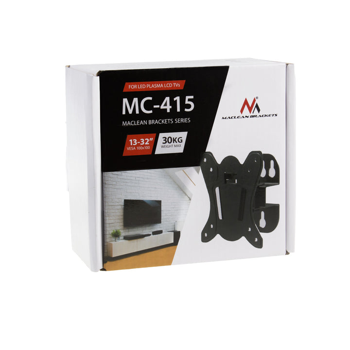 Suport TV de perete Maclean, max. VESA 100x100, 13-32", 30kg, negru, MC-415