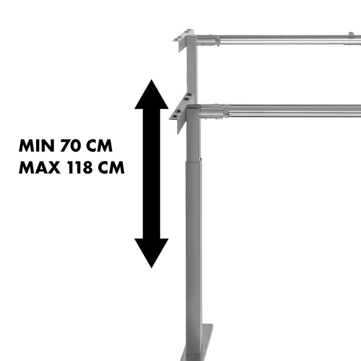 Cadru birou Maclean MC-790NG, 60 kg, 133 x 60 x 118 cm, gri