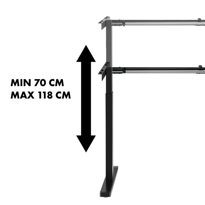 Cadru birou Maclean MC-790NB, 60 kg, 133 x 60 x 118 cm, negru