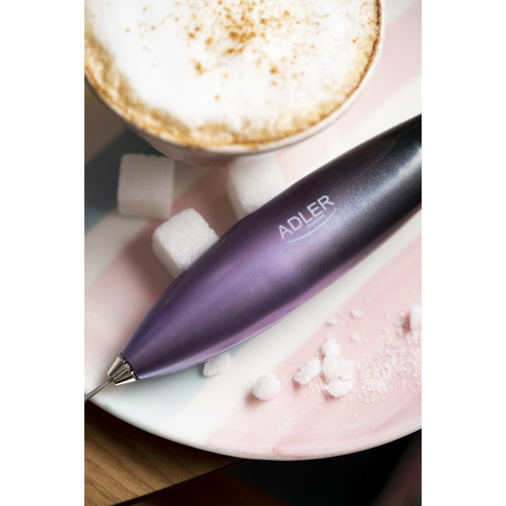 Aparat spuma lapte cu suport Adler AD 4499, mov-negru