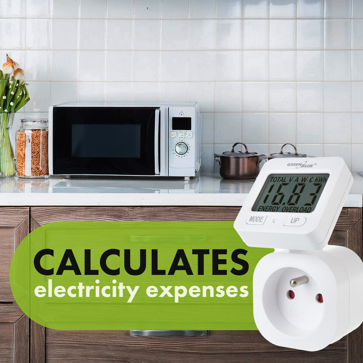 Contor de energie GreenBlue, wattmetru, 16A, max. 3680W, sub-memorie, GB615 F