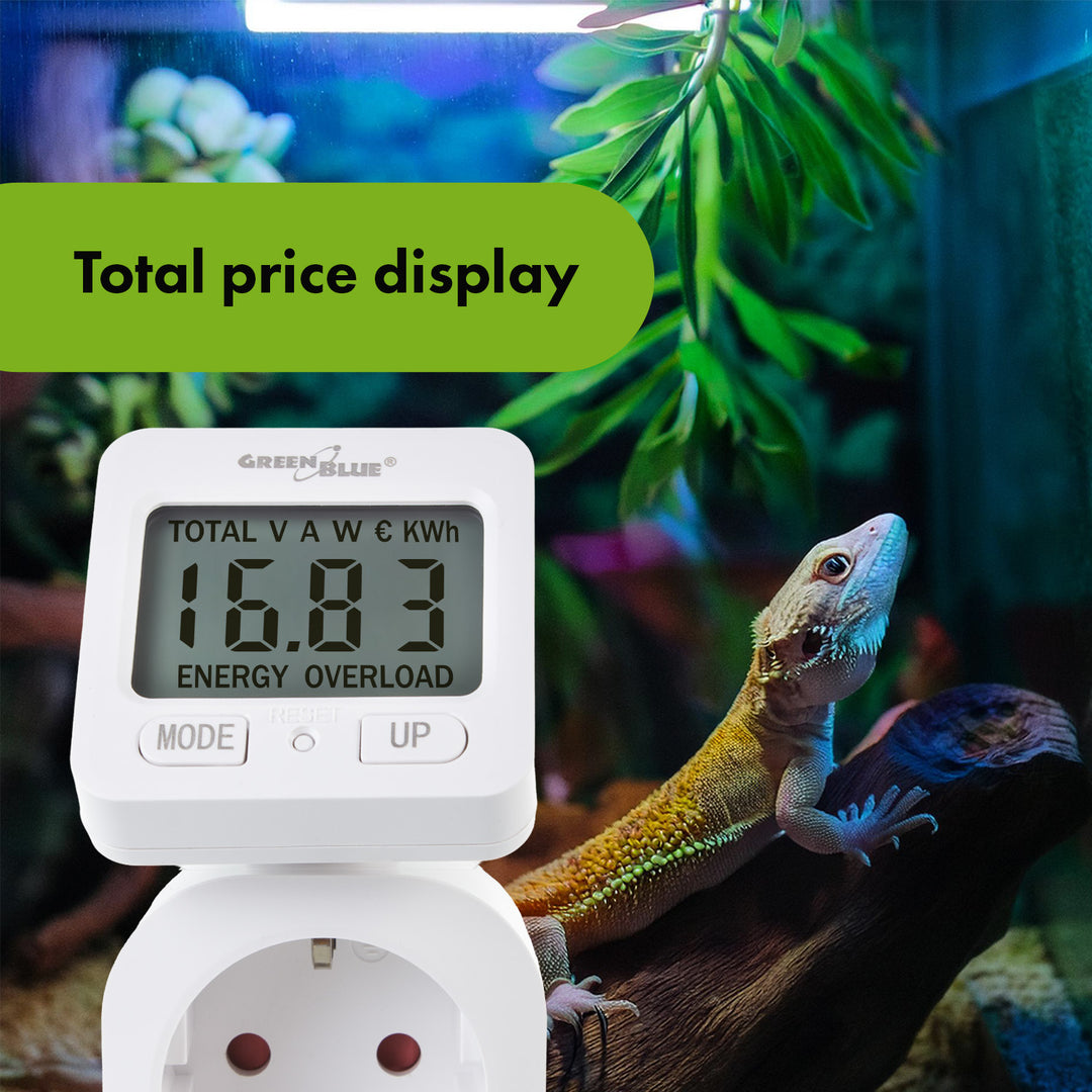 Contor de energie GreenBlue, wattmetru, 16A, max. 3680W, sub-memorie, GB615 F
