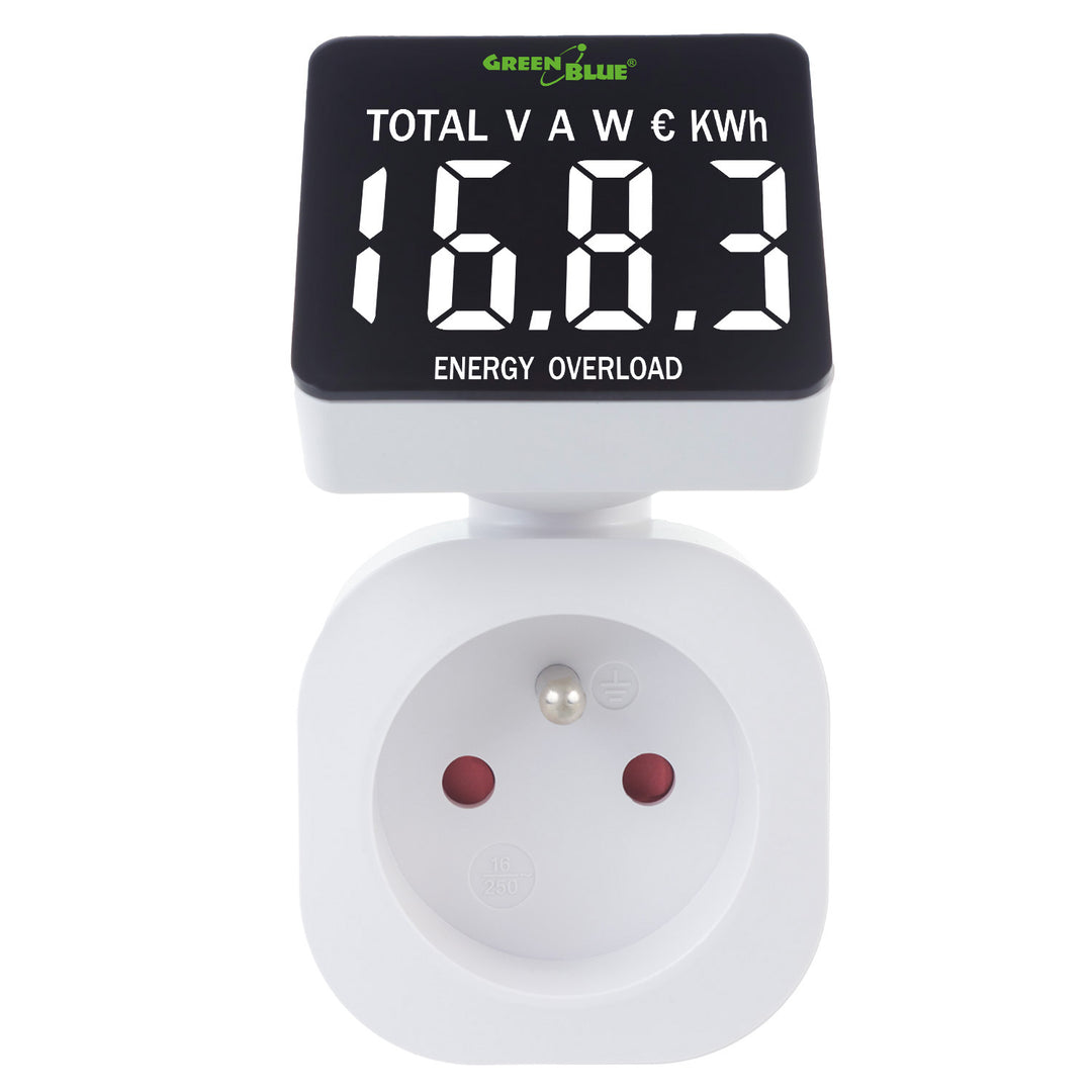 Contor de energie GreenBlue, wattmetru, 16A, max. 3680W, sub-memorie, GB620 E