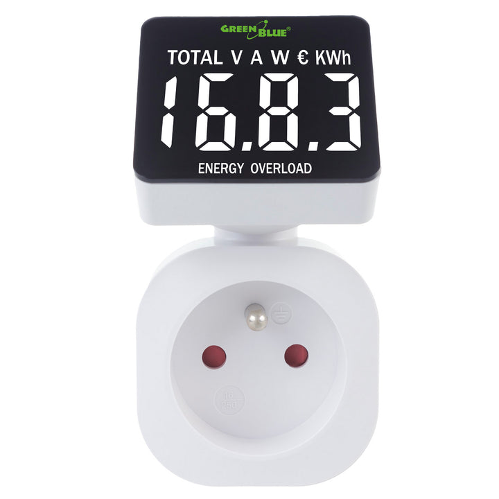 Contor de energie GreenBlue, wattmetru, 16A, max. 3680W, sub-memorie, GB620 E