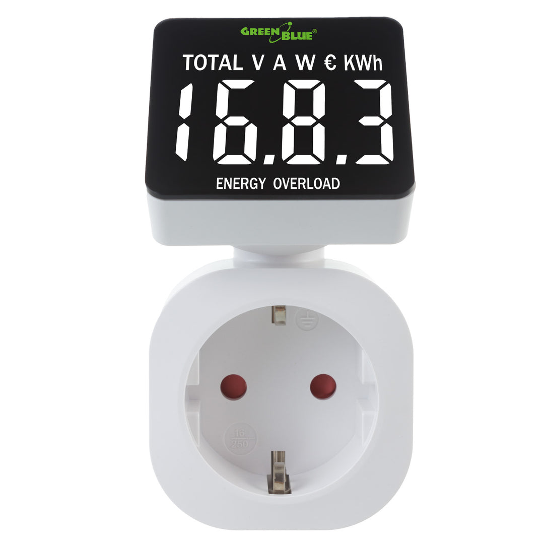 Contor de energie GreenBlue, wattmetru, 16A, max. 3680W, sub-memorie, GB620 F