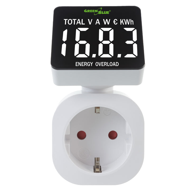 Contor de energie GreenBlue, wattmetru, 16A, max. 3680W, sub-memorie, GB620 F