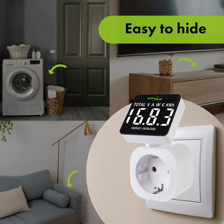 Contor de energie GreenBlue, wattmetru, 16A, max. 3680W, sub-memorie, GB620 F