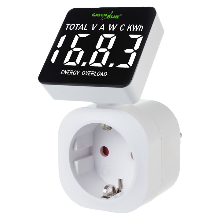 Contor de energie GreenBlue, wattmetru, 16A, max. 3680W, sub-memorie, GB620 F